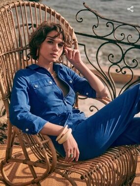 Sezane Bob Jumpsuit in Blue